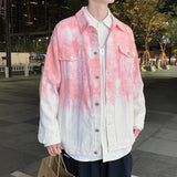 Men Denim Jackets Autumn and Winter Leisure Pink Jacket Men