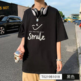 Men T-Shirts All-Match Loose Half Sleeve Print