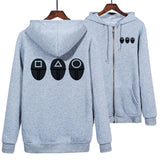 Squid Game Costume round Six Squid Game Squid Game Series Pattern Printing Zipper Hooded Sweater Independent Station