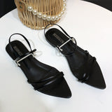 Women Black Dress Shoes Sandals Summer Thin Strap Sandals