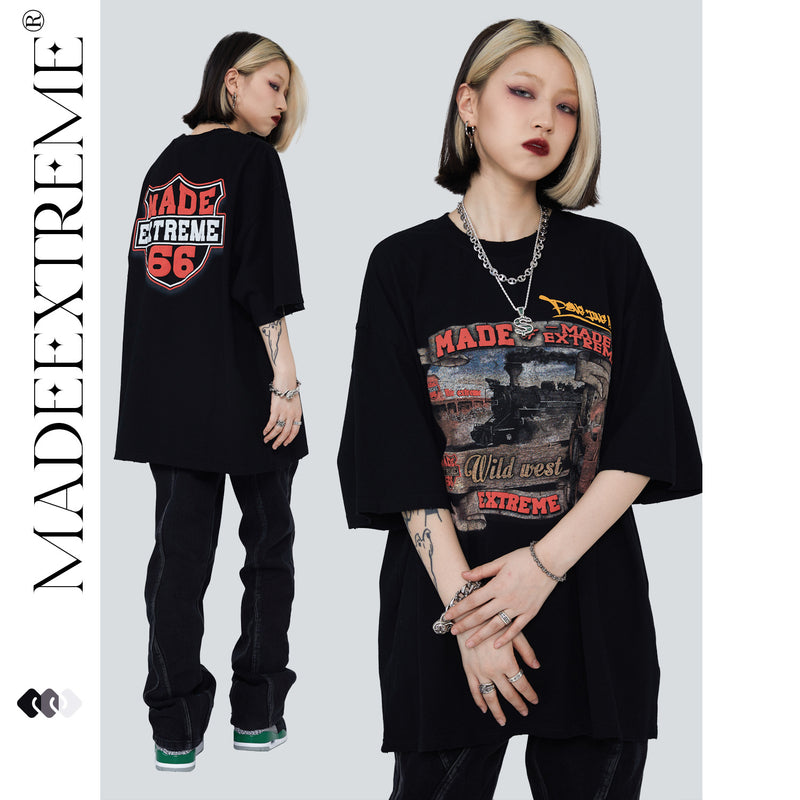 Y2g Shirts for Boys Spring and Summer Retro Short Sleeve Men's Neutral