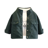 Toddler Boys Jackets Boy's Leather Jacket Coat Casual Spring and Autumn