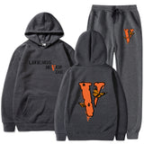 Vlone Hoodie & Pants 2 Piece Set Men'S Printed Hoodie Autumn Winter Sweater