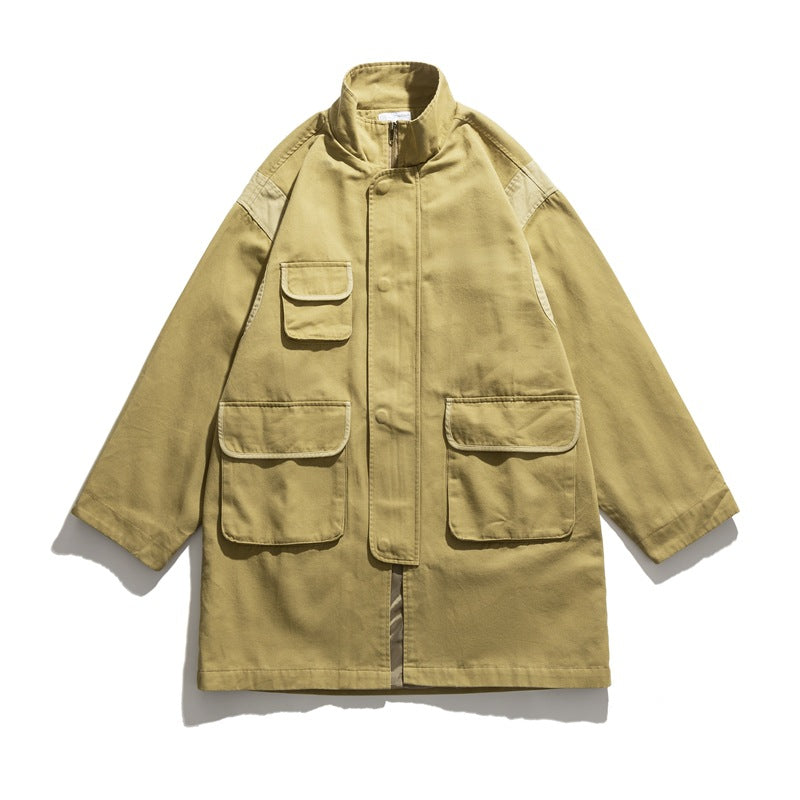 Man Fall Outfis Autumn Jacket Men's Loose Casual Long Top