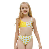 Children Swimsuit Stitching Printing Bikini Swimsuit Little Girl