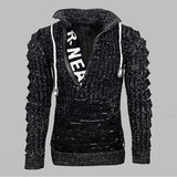 Baja Hoodie Fashion Long Sleeve Lapel Knitwear Loose