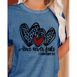 Valentine's Day T Shirts Couples Summer Women's round Neck Short Sleeve T-shirt Women's Printed Top