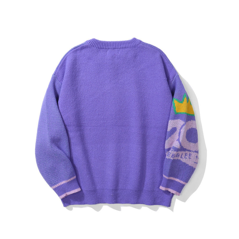 Men Sweater Sweater Men's Loose round Neck Sweater Zipper Coat