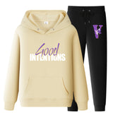 Vlone Hoodie & Pants 2 Piece Set Casual Loose Hoodie Sweatshirt