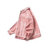 Men Denim Jackets Spring and Autumn Pink Denim Jacket Men's Jacket