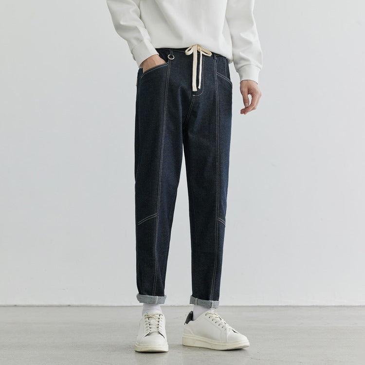 Men Jeans Straight Jeans Men's Trendy All-Match Casual