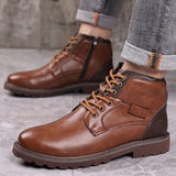 Western Shoes Men's British Vintage Martin Boots Fashion Casual Breathable