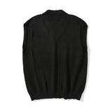 Men Sweater Solid Color Knitted Vest Man Loose Sleeveless Pullover