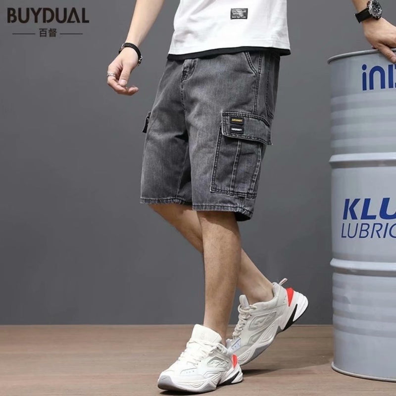 Men Denim Shorts Summer Denim Shorts Men's Loose