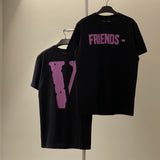Vlone T Shirt Short-Sleeved Men'S T-Shirt Women'S Loose Large Size