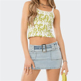 Vintage Y2g Shirts Vintage Y2g Printed Navel Sleeveless Vest Summer
