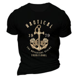 Man T Shirt Cotton round Neck Heat Transfer Patch Short Sleeve Shirt