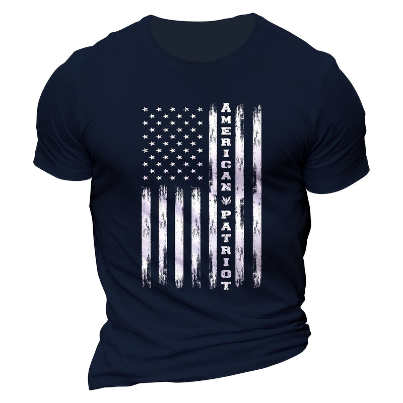Man T Shirt Cotton round Neck Heat Transfer Patch Short Sleeve Shirt