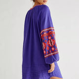 Beth Dutton Bohemian Dress Winter Autumn Midi Dresses Embroidered Loose Dress