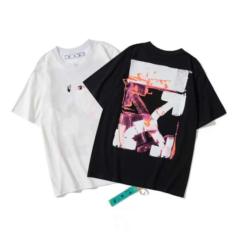 Off White T Shirts Graffiti Painting Arrow Print