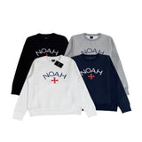 Noah Hoodie Loose Trendy Pullover Round Neck Fleece-Lined Sweater