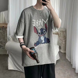 Men T-Shirts Loose Printed Half Sleeve