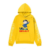 Anime Hoddies Poji King Printed Hoodie Autumn and Winter Fleece-Lined Hoodies