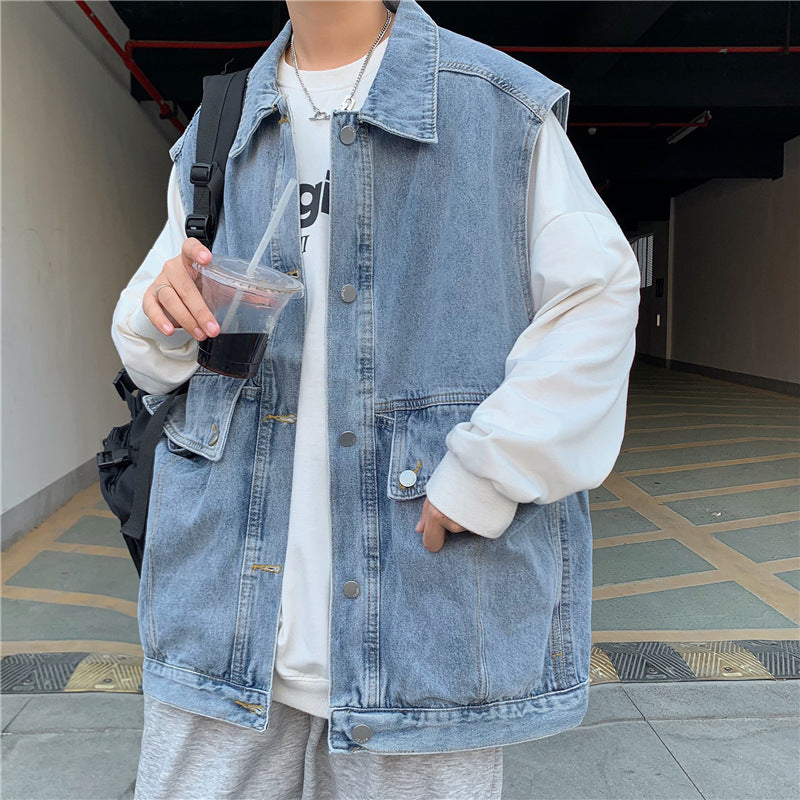 Men Denim Jackets Fall Winter Cowboy Coat
