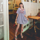 Coachella Music Festival Outfits Embroidery Color Hair Ball Travel Holiday Dress