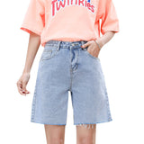 High Waisted Shorts Denim Women's Summer Spring High Waist Shorts Loose Straight Short Pants