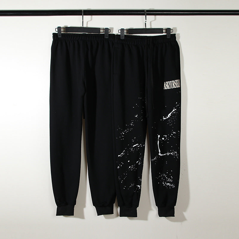 Askyurself Pant Casual Pants Terry Ankle-Tied Trousers Sweatpants