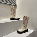 Beth Dutton Shoes Fall/Winter Cowboy Boot Mid-Calf Platform Martin Boots Knight Boots