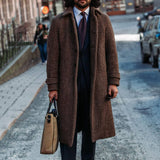 Men Winter Coats Man Fall Outfits Coat Solid Color Loose Long Men 'S Woolen Coat