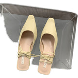 Nude Low Block Heel Baotou Rome Strap Chunky Heel