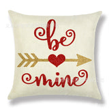 Valentine's Day Pillow Covers 4 Piece Random Styles Together, Love Heart-Shaped Letter Love Home Cushion Lumbar Cushion Cover