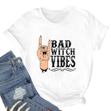 Halloween Costumes Bad Witch Vibe Shirt Printed Short Sleeve T-shirt Unisex Wear