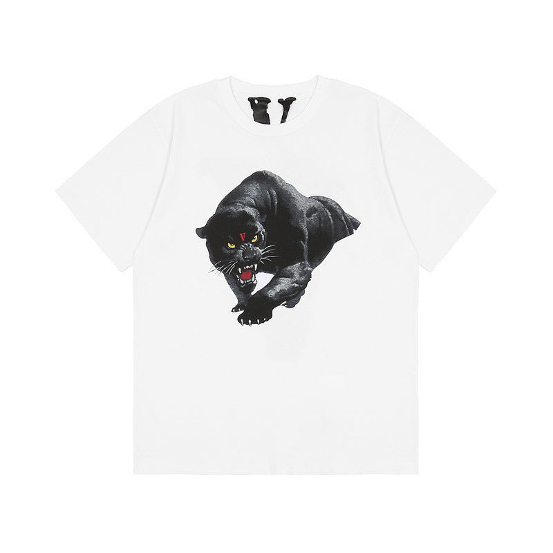 Vlone T Shirt Personality Black Panther Big V T-Shirt Short Sleeve