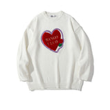 Men Sweater Towel Embroidery Love Sweater Men Street Tide Brand Loose Round Neck Sweater