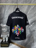 CHH Chrome Hearts T Shirts Letter Color Cross Group Flower Short Sleeve