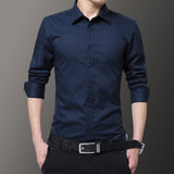 Men Shirts Long Sleeve Slim Fit Shirt