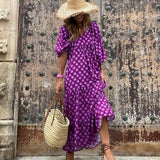 Gypsy Style Dresses Geometric Collage Puff Sleeve