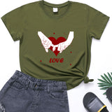 Valentine 'S Day T Shirt T-shirt Short Sleeve Love Printed Summer