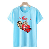 Valentine's Day T Shirt Short-Sleeved Men's and Women's Letter Printed T-shirt Top