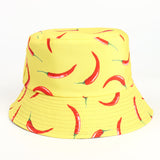 Bucket Hat Fishing Cap Cotton Print Fisherman Hat Printed Cartoon Fashion Men and Women Outdoor Sun Hat