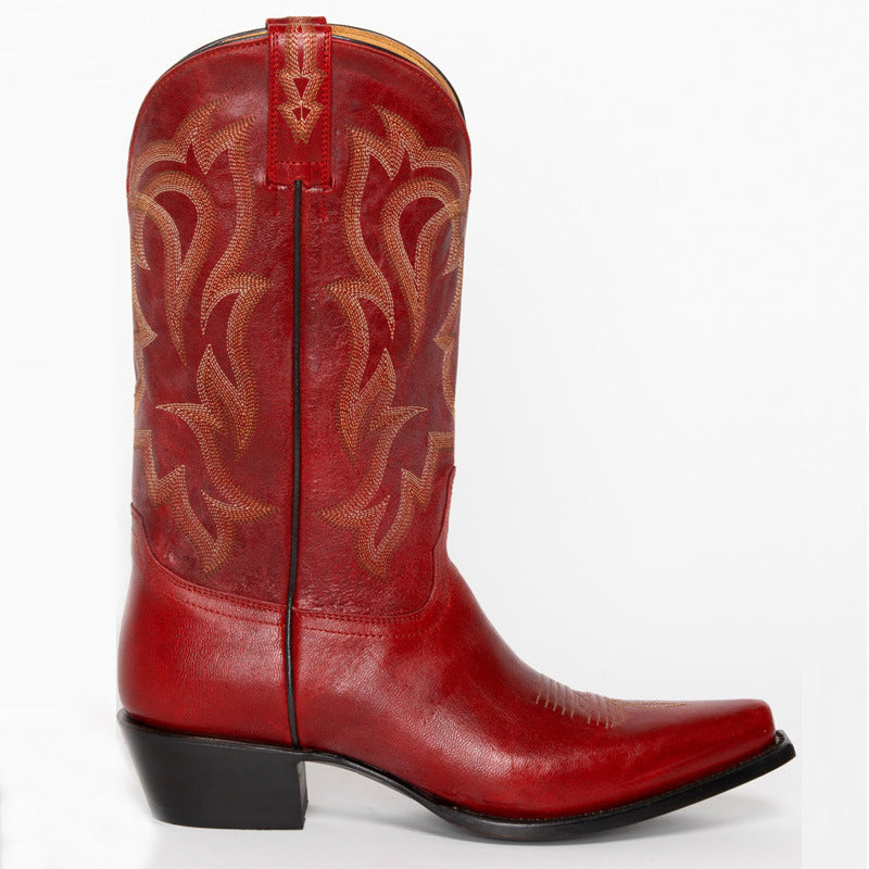 Western Shoes Autumn And Winter Women 'S Large Size Linking Mid-Calf