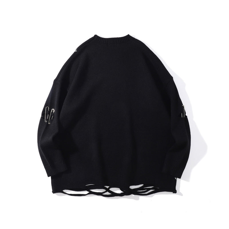 Men Sweater Men's Loose round Neck Sweater Trendy Pullover
