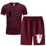 Vlone T Shirts & Shorts 2 Piece Set Men'S Summer Sports Fitness Casual Shorts Suit