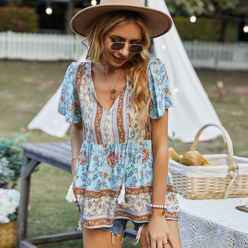 Coachella Music Festival Outfits Bohemian Casual Vacation Style Top