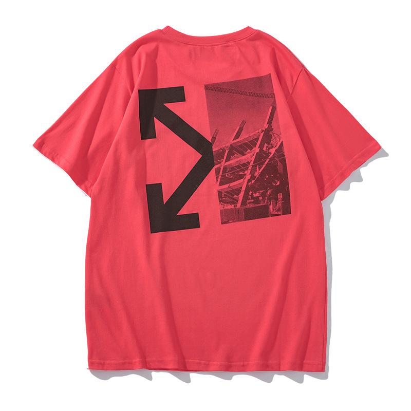 Off White T Shirt Short Sleeve Tshirt Stitching Half Arrow Print Owt