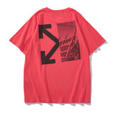 Off White T Shirt Short Sleeve Tshirt Stitching Half Arrow Print Owt